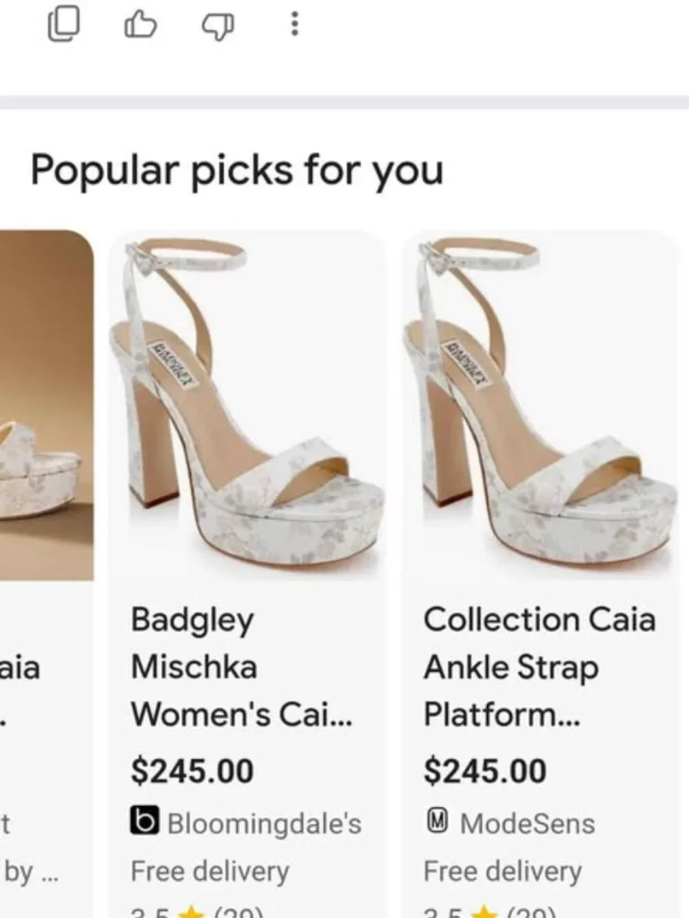 Badgley Mischka Caia platform sandals ivory jacquard Pump heels Women's sz 9